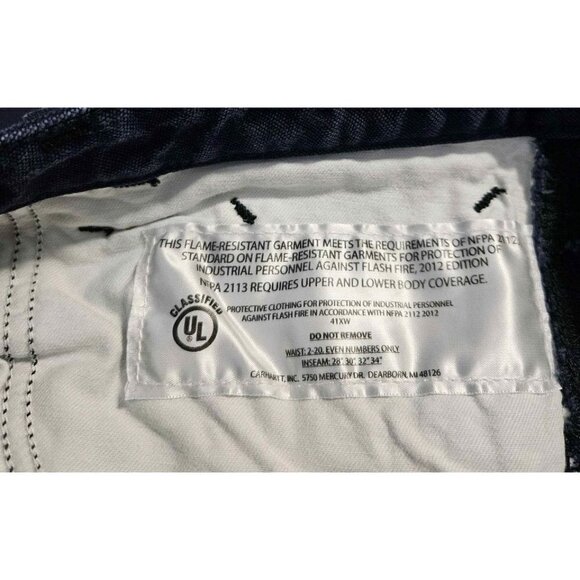 Carhartt Womens Heavy Loose Fit Blue Flame Resistant Pants Sz 20 Inseam 28 - Picture 4 of 5